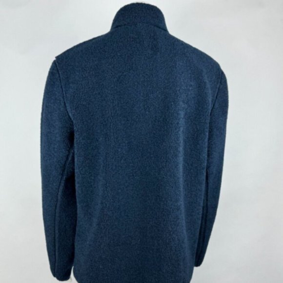 Brooks Brothers Sherpa Fleece Jacket Mens XL EUC Pocket Long Sleeve FullZip Navy - Picture 3 of 14